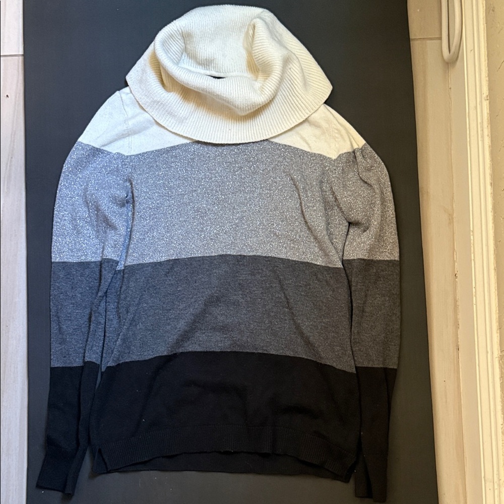 White House Black Market Turtleneck Sweater - Black, Gray, Cream